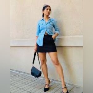 💥NWT -"Look @me" Black Denim Skirt